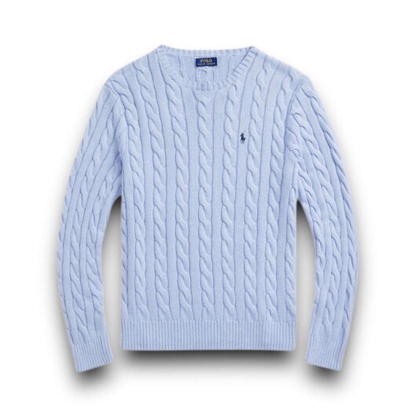 Polo Cable-Knit Cotton Sweater