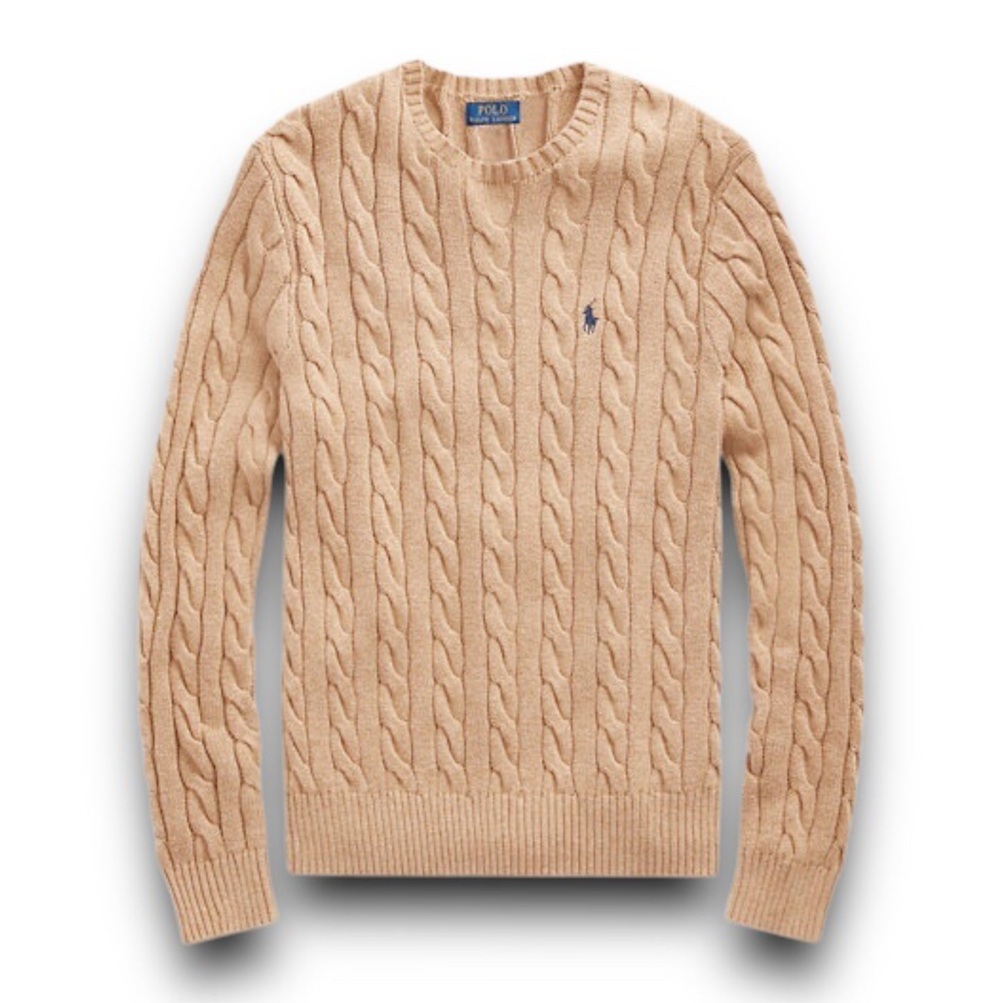 Polo Cable-Knit Cotton Sweater