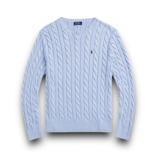 Polo Cable-Knit Cotton Sweater